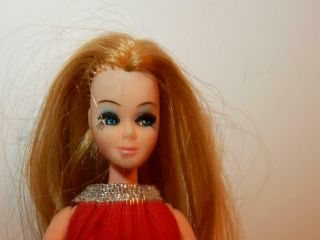 Vintage Topper Toys Dawn Doll In Red Dress Silky Hair K11a