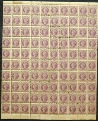 Sg 42 Prince Edward Islands 1872.  12c Reddish - Mauve Sheet Of 100.  94 Stamps.