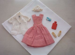 Vintage 60s Mattel Barbie Doll Candy Striper Volunteer 889 Uniform,  Accessories