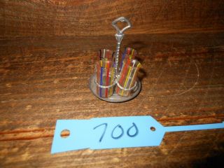 Antique German Dollhouse Miniature Lauscha Drinking Glasses W Tray