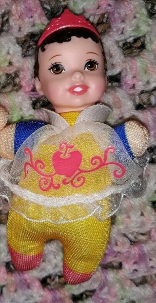Disney Tollytots Baby Doll Princess Snow White Plush Toy 4 " Small Mini Girls
