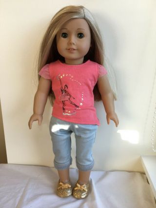 American Girl Isabelle Doll 18 " With " Isabelle " Book And 2 Ballet Outfits