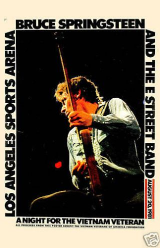 Rocker: Bruce Springsteen At Los Angeles Sports Arena Concert Poster 1981 12x18