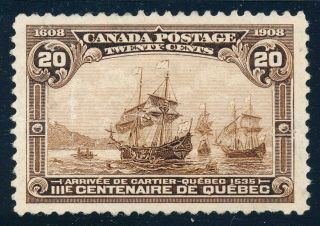 103 Canada Stamp,  Centennial Of Quebec,  No Gum