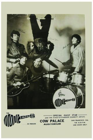 The Monkees At The Cow Palace Concert Poster 1967