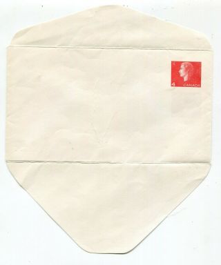 Canada Qeii Cameo Stationery - 4c Double Envelope Error Both W/ Stamp Impression