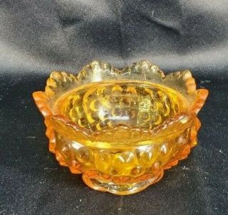 Vtg Fenton Hobnail Glass Amber Fairy Lamp Candle Holder Replacement Bottom Only
