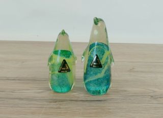 Malta Phoenician Art Glass Penguins - Large And Small |375