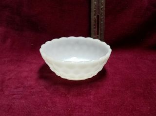 Vintage White Milk Glass Small Bowl With Scalloped Edge,  Large Hob Knob