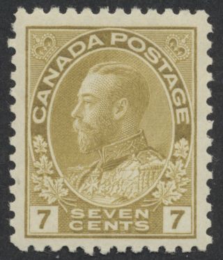 Canada 113b 7c George V Admiral Straw Shade,  Vf H