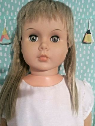 Vintage Patty Playpal Type Plastic Doll 35” Marked Ptn