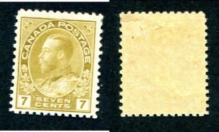 Canada 7 Cent Straw Kgv Admiral Stamp 113b (lot 8111)