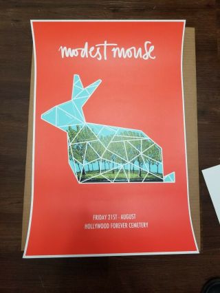 Modest Mouse Poster August 21,  2015 Hollywood Forever Cemetery 16 " X24 "