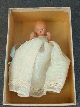 Vintage All Bisque Nancy Ann Story Book Doll Hush - A - Bye Baby Long Dress 210