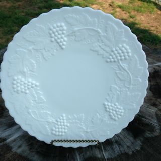 One Dinner Plate Vintage Grape Milk Glass By Imperial Glass - Ohio 9 3/4 "