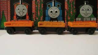 Thomas & Friends Wooden 3 X Orange Cargo Cars Train Car Box 32