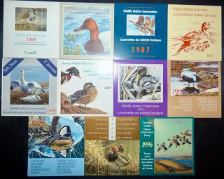 Canada Hunting Permit Duck Stamp Booklets 11 Different All No Hinge