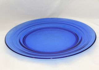 Vintage Cobalt Blue Depression Glass Platter Plate Hazel Atlas Moderntone 11 "
