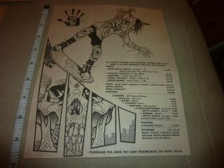 Pushead Artwork Print Ad Newsprint Clipping Thrash Septic Death Skate Zorlac