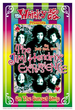 Jimi Hendrix At The Whisky A Go Go In L.  A.  Concert Poster 1967