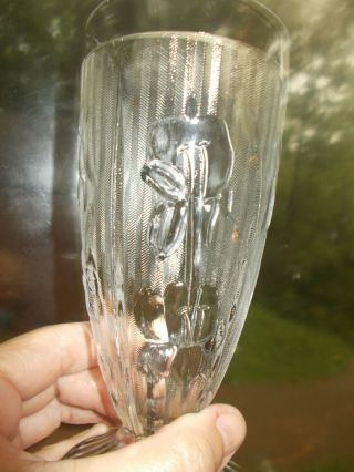 1 Vintage Depression Glass Jeannette Iris & Herringbone Clear Ice Tea Tumbler/6 "