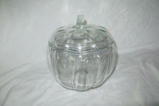 Anchor Hocking Clear Glass Pumpkin Jar W/lid