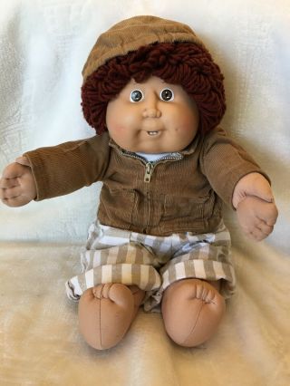 “ok” 1985 Cabbage Patch Kids Coleco Vintage Cpk Doll Hm10 Boy 2 Teeth Brown