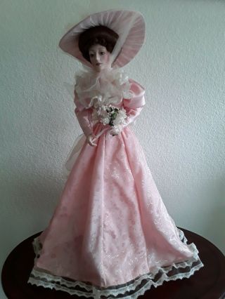 Franklin Gibson - " Pink Bridesmaid " 22 " Porcelain Doll W/box