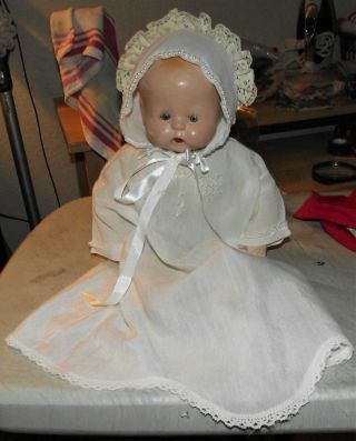 Vintage 15 " Horsman Baby Buttercup Doll,  Vintage Gown,  Cryer - Lqqk