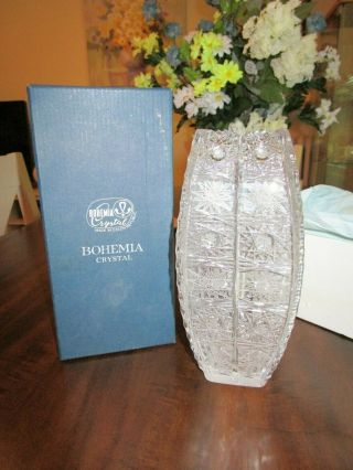 Bohemia Handcut 24 Lead Crystal Vase Victoria Pattern