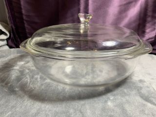 Vintage Pyrex Clear 3 Qt Casserole Roasting Baking Dish 026 With Lid 626 - C B - 9