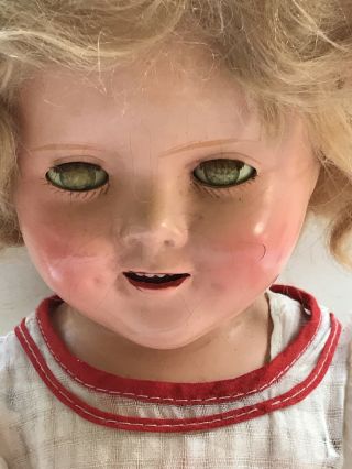 Antique Composition 18 " Tall Shirley Temple Doll 1930s Vintage Marked