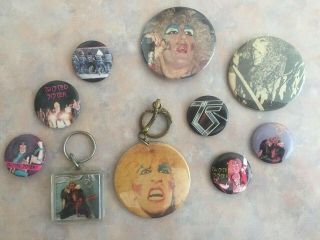 Twisted Sister 8 Buttons 2 Key Chains 80s Iron Maiden Ac/dc Saxon Judas Priest