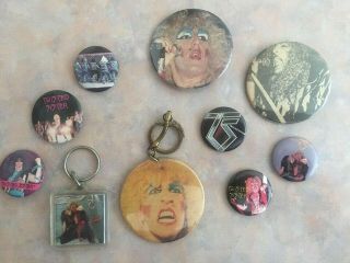 TWISTED SISTER 8 BUTTONS 2 KEY CHAINS 80s iron maiden ac/dc saxon judas priest 3
