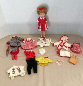 Vintage Penny Brite Doll With Clothes / Accessories & Case (topper Toys 19