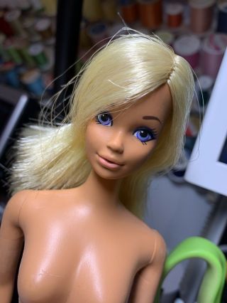 Htf Vintage Malibu Pj Barbie Doll 1187 Steffie Face Purple Eyes Japan Body
