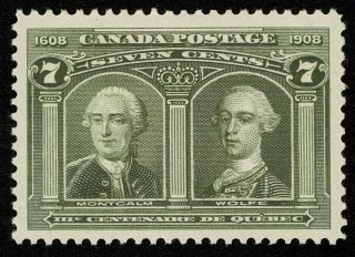 Canada Stamp Scott 100 7c Generals Montcalm And Wolfe Lh Og Well Centered