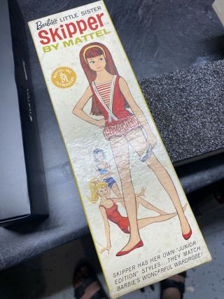 Vintage 1963 2 Skipper Doll & Clothes.  Straight Leg.  Blonde Hair Nr