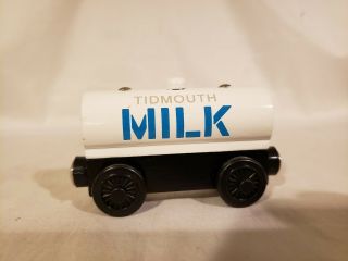 Thomas Wooden Railway 2001 Tidmouth Milk Tanker Car Mc