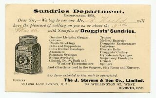 Canada Ont Ontario - Toronto York Street 1898 Squared Circle - Druggist Advert