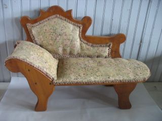 Vintage Handmade Toy Victorian Chaise Lounge American Girl 18 " Doll Size