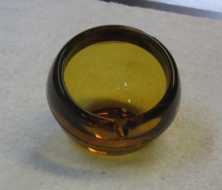 Viking Glass Amber Sphere Ashtray