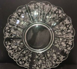 Vintage Cambridge Glass Rose Point Serving Platter/plate 14 3/4” Elegant Clear