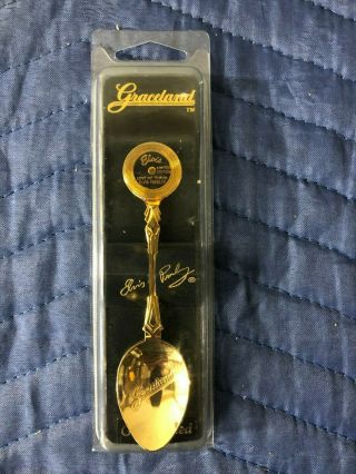 Vintage Elvis Presley Love Me Tender Gold Plated Graceland Souvenir Spoon - Nos