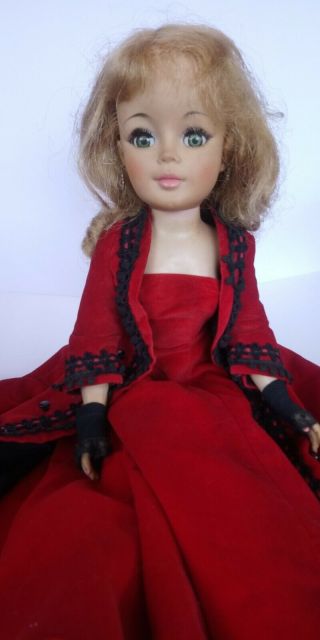 Vintage Madame Alexander 1969 Portrait Doll 21 " Godey In Red Velvet - Tlc