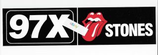 Radio Station 97x Classic Rock Rolling Stones Bumper Sticker Circa 1980s