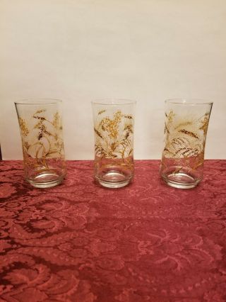 Set of 6 Libbey Vintage Wheat Glasses Water Glasses 2