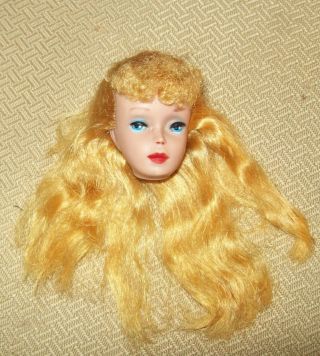 Vintage Blonde Ponytail 4 Barbie Doll Head Pretty