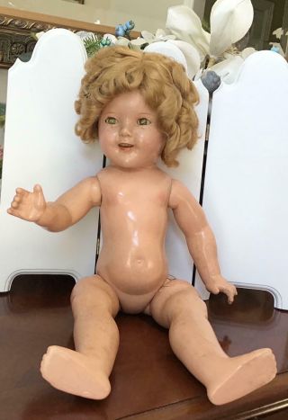 18 Inch Ideal Shirley Temple Composition Doll For Restoration