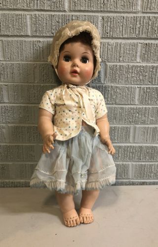 Vintage Amer Char Doll 1960s Baby 21”,  Clothes